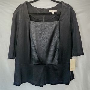 20W NWT Sejour black snake print peplum blouse